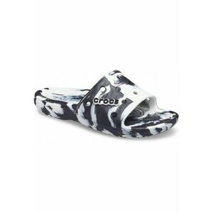 Papuci unisex cu model si logo Classic - Alb/Negru imagine