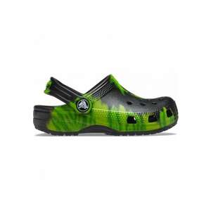Saboti Kids' Classic Tie-Dye Graphic Clog - US Negru - Black/Lime Punch - Negru imagine