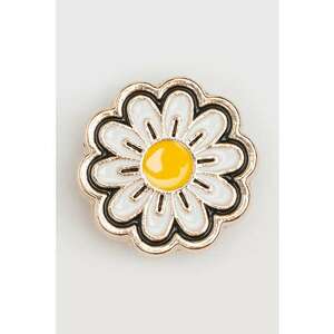 Talisman cu model cu floare Jibbitz™ - Alb/Auriu imagine