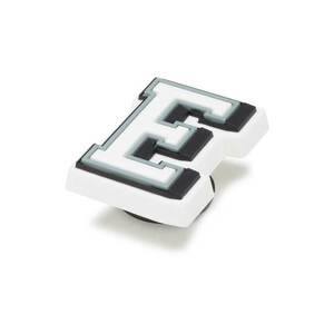 Talisman litera E - pentru saboti Jibbitz - Alb/Negru/Albastru imagine