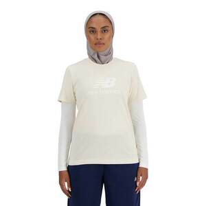 Tricou din bumbac cu imprimeu logo - Crem imagine