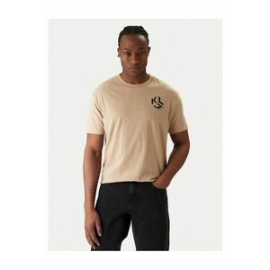 Tricou barbati bej - bumbac imagine