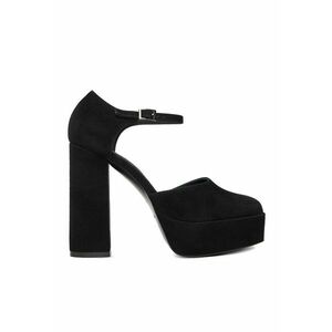 Pantofi dama - toc - piele naturala - negru - imagine