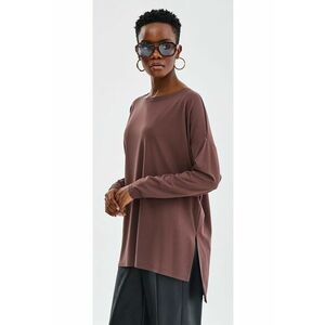 Bluza cu model asimetric Fina - Maro imagine