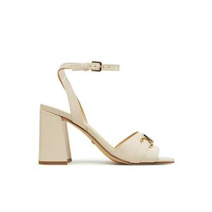 Sandale dama - piele naturala - crem - imagine