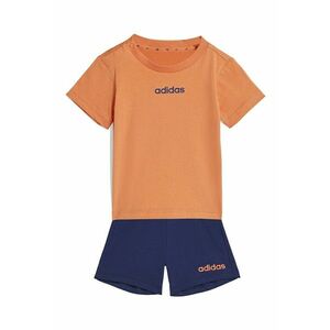 Set de pantaloni scurti si tricou din bumbac - 2 Piese - Albastru inchis/Portocaliu pal imagine