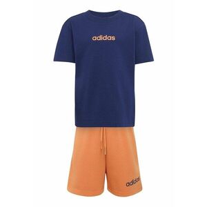 Set de tricou si pantaloni scurti cu detalii logo - 2 Piese - Portocaliu/Bleumarin imagine
