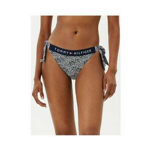 Slip de bikini dama - bleumarin - 80% poliamida reciclata - 20% elastan - Alb/Bleumarin imagine