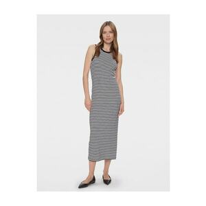 Rochie de vara - bleumarin si alb - material usor imagine