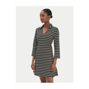 Rochie casual dama negru - dungi albe imagine