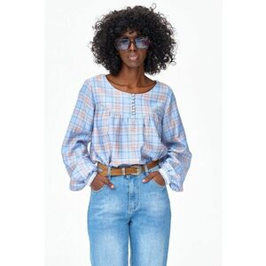 Bluza lejera in carouri Mokki imagine
