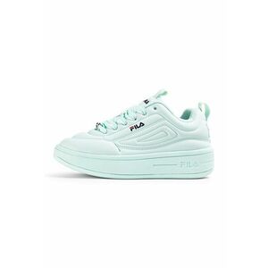 Pantofi sport flatform din piele ecologica cu logo Superbubble - Alb murdar imagine