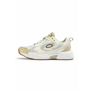 Pantofi sport demi-wedge din piele ecologica Kreatix - Alb fildes/Alb murdar imagine