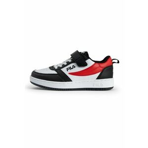 Pantofi sport din piele ecologica cu velcro Rega - Alb/Negru/Rosu vermillion imagine