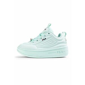 Pantofi sport wedge de piele ecologica Superbubble - Verde pal imagine