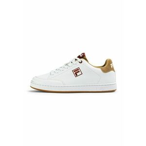Pantofi sport de piele ecologica cu logo Courtbay - Alb/Maro cognac/Caramel imagine