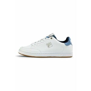 Pantofi sport de piele ecologica cu logo Courtbay - Alb/Gri deschis/Albastru lavanda/Bleumarin imagine