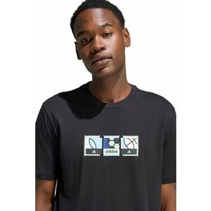 Tricou de bumbac cu imprimeu grafic pe piept - Negru imagine