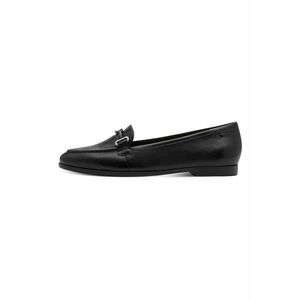 Pantofi loafer de piele cu detaliu metalic - Negru imagine