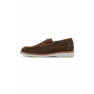Pantofi boat de piele intoarsa - Maro imagine