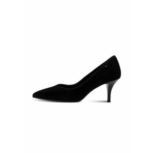 Pantofi de piele intoarsa si toc inalt - Negru imagine