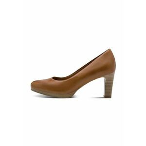Pantofi din piele cu varf migdalat - Caramel imagine