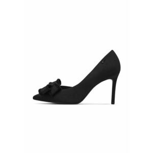 Pantofi stiletto cu aplicatie funda - Negru imagine