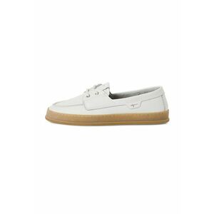 Mocasini de piele cu sireturi - Alb optic imagine