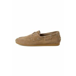 Mocasini de piele intoarsa cu talpa plata - Maro deschis imagine