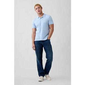 Tricou polo cu logo discret - Albastru pastel imagine