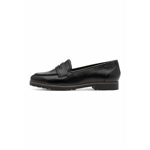 Pantofi loafer cu varf rotund si model uni - Negru imagine
