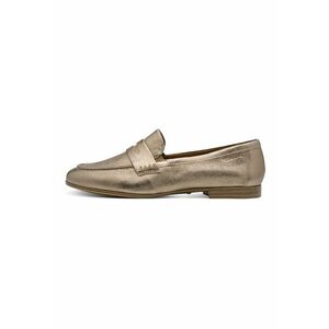 Pantofi loafer din piele cu model uni - Auriu imagine