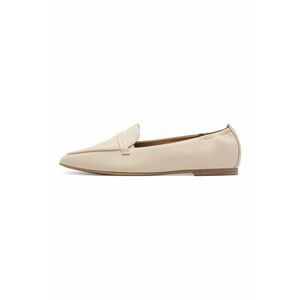 Pantofi loafer din piele cu varf ascutit - Crem imagine