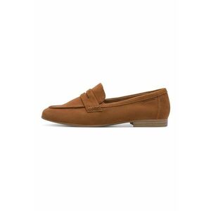 Pantofi loafer din piele cu model uni - Maro cognac imagine