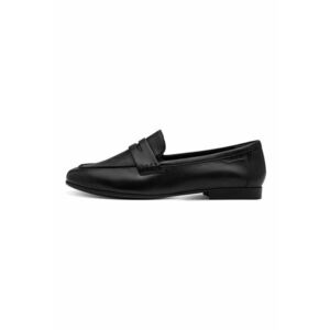 Pantofi loafer din piele cu model uni - Negru imagine