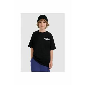 Tricou copii - oversize - negru - bumbac - cu imprimeu - imagine
