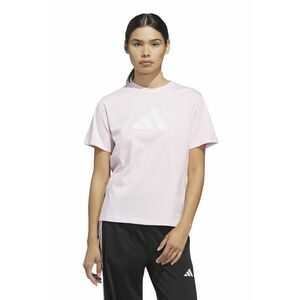 Tricou din bumbac cu decolteu la baza gatului si imprimeu logo Gingham - Alb/Roz pastel imagine