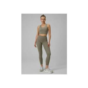 Pantaloni sport dama - colanti antrenament - uscare rapida - kaki - slim fit - talie inalta imagine