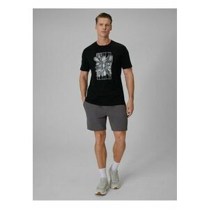 Pantaloni scurti barbati gri - regular - din bumbac - cu buzunare laterale - imagine