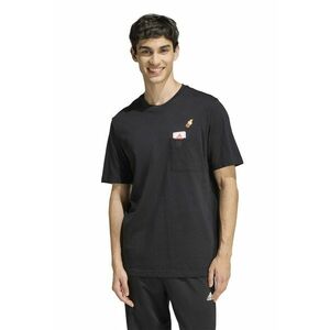 Tricou de bumbac cu buzunar pe piept - Negru/Portocaliu mandarina imagine