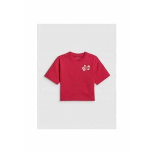 Tricou copii - cropped - bumbac - roz - pentru fete imagine
