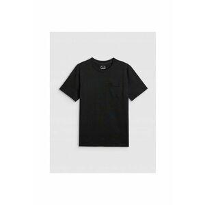 Tricou sport barbat - regular - cu buzunar - negru - bumbac imagine