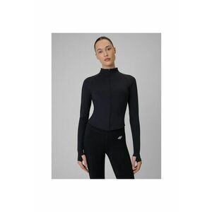 Hanorac de antrenament dama negru slim - uscare rapida - guler inalt - buzunare cu fermoar - imagine