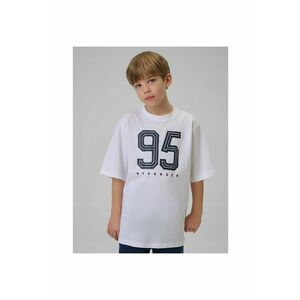 Tricou copii lejer cu imprimeu - alb - bumbac imagine