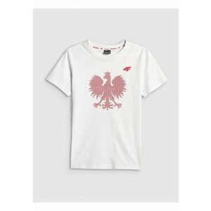 Tricou dama bumbac - cu imprimeu - Rosu/Alb imagine