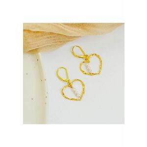 Cercei argint 925 placat cu aur 24k - scoica - auriu imagine
