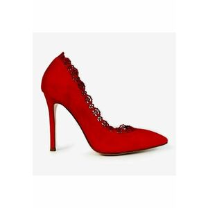 Pantofi stiletto din piele intoarsa Rosaline - Rosu imagine