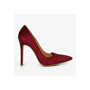 Pantofi stiletto din piele intoarsa Anglaise - Bordeaux imagine