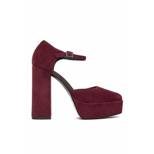 Pantofi dama - toc - piele naturala - bordo imagine