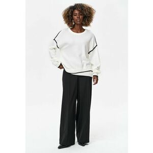 Pulover din tricot fin cu detalii contrastante Glay - Alb imagine